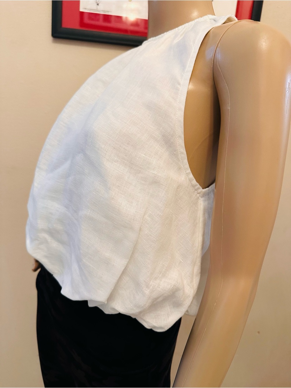 Anthropologie White Halter Bubble Hem Camisole - Picture 9 of 16